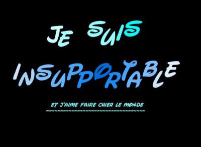 je suis insuportable